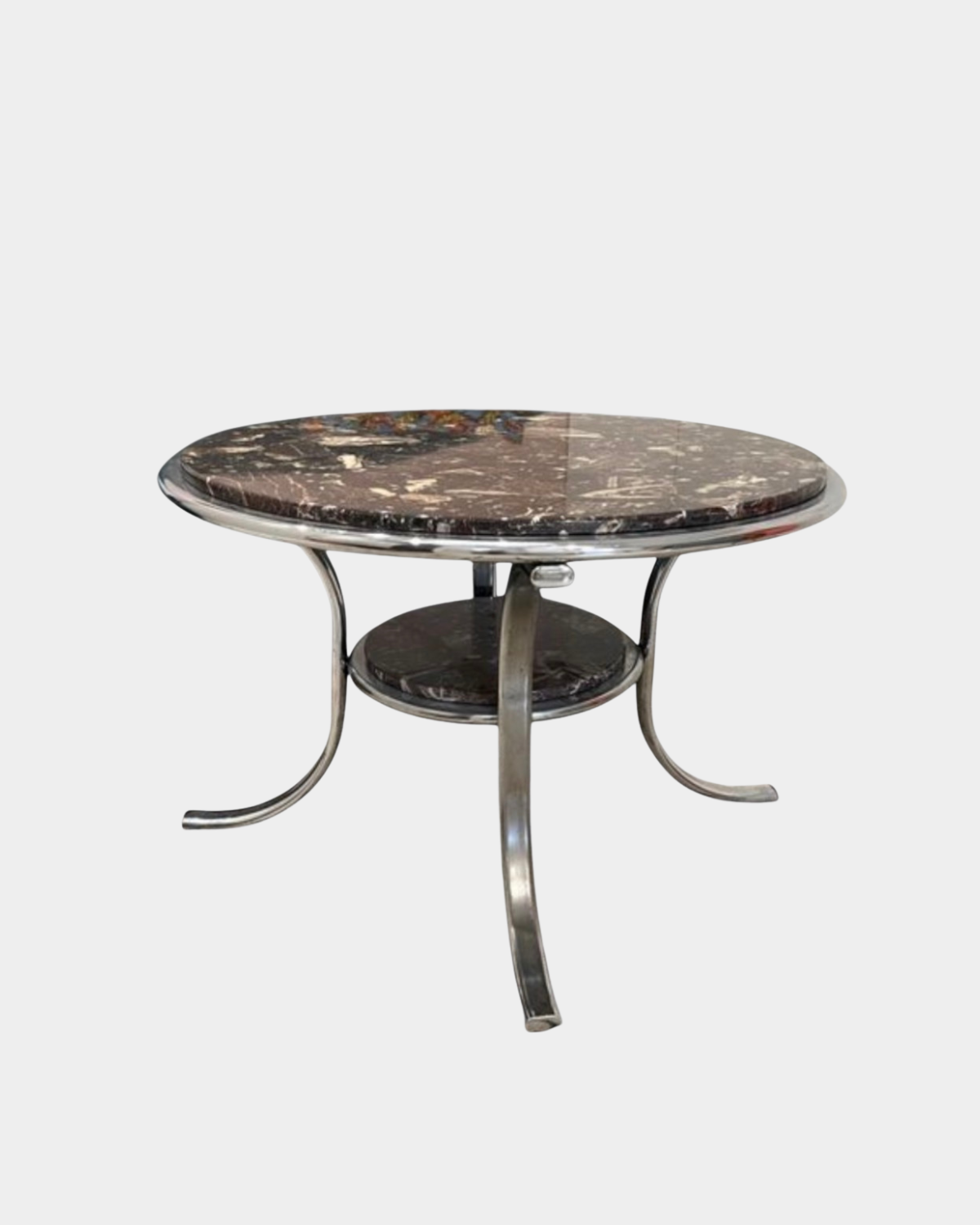 Table basse marbre & chrome